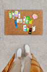 Dijital Baskı Dekoratif Home Sweet Home Çok Renkli Kapı Önü Paspası K-1230