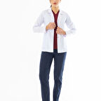 Spor Yaka Kulplu Kadın Doktor Önlüğü Alpaka Kumaş Ceket Boy (BKO005)