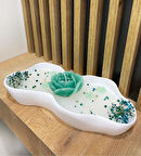 Dekoratif Asimetrik Kasede Çiçek Model Kokulu Mum