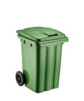 Omnipazar SY-6502 Tekerlekli Kapaklı Plastik Çöp Konteyneri 80 lt Yeşil