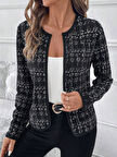 Kadın Uzun Kollu önü Açık şanel Kısa Ceket