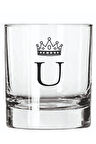 Tekli Taçlı U Harf Baskılı Viski ve Meşrubat Bardağı