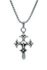 Kuru Kafa Haç Örme Zincir Kolye - Gümüş Kaplama - Erkek Kadın Kolye - No:1310