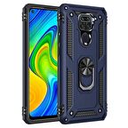 Gpack Xiaomi Redmi Note 9 Kılıf Tank Koruma Vega Standlı Yüzüklü Mıknatıslı