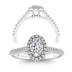 0,60 Karat F Renk Uluslararası Sertifikalı  Pırlanta Oval Yüzük