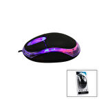 EVEREST KM-6809  KABLOLU USB - IŞIKLI  SİYAH OPTİK MOUSE  1200 DPI   VAKUMLU AMBALAJ  110CM KABLO 