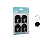 QLUX L-00950 4PCS DOME ASKI NO-2 KUBBELİ - SİYAH - BEYAZ - PLASTİK ASKI YAPIŞKANLI MONTAJ 