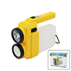 3İN 13W+COB LED+360°SMDEL FENERİ USB ŞARJ POWERBANK 1500LM IŞIK AYARI GÜN IŞIK - BEYAZ METAL ASKI+B42 PT-8439 