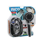 VAKUMLU - SİYAH LÜKS DUŞ SETİ  DUŞ BAŞLIK=5 MOD=FONKSİYON ÖRGÜLÜ HORTUM=1.5MT MAFSAL=3 KADEME (4490)