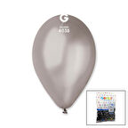 GM-110-38 METALİK - GÜMÜŞ BALON 11&amp;apos;&amp;apos; - 28CM - 100 PARÇA (4490)