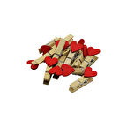 144 ADET MİNİ KALPLİ AHŞAP  FOTOĞRAF - SÜS - SUNUM MANDALI   