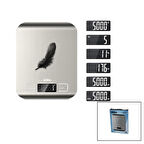 MUTFAK TARTISI TERAZİ İNOX LCD EKRAN 5KG/1GR PİLLİ=2X AAA PİL GR/OZ/ML/IB ÖLÇÜM SKS-4527 (4490)