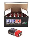 SUPEX 6F22 9 VOLT PİL (12 Lİ PAKET)
