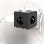 Isıya Dayanıklı Termal Akım Korumalı ve Çocuk Korumalı 3 Priz Girişli 3 USB Girişli Küp Priz (5224)