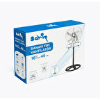 3İN1 KULLANIM 18 İNÇ 45 CM SANAYİ TİPİ AYAKLI VANTİLATÖR 5-METAL PERVANE 3-KADEME HIZ 75WY:150CM FAN (5224)