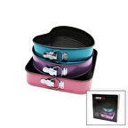 3 PARÇA  SET METAL KEK KALIP KELEPÇELİ KALP - KARE - YUVARLAK (5224)