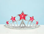 Kırmızı Yıldız Taşlı Plastik Kraliçe Prenses Elsa Tacı Çocuk Boy (5224) AZ-522489Gosa4835