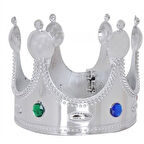 Plastik Kral Tacı Gümüş Renk Çocuk Boy 45 cm (5224) AZ-52245496660