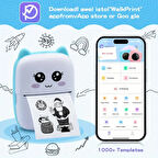 Taşınabilir Yazıcı, Mini Cep Kablosuz Termal Yazıcı Android iOS Akıllı Telefonlar için Uygun, BT Mürekkepsiz Baskı, Etiketler, Fişler, Fotoğraflar, Notlar, Öğrenme (5224)