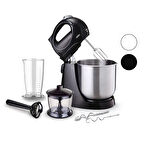 INOX TASLI MİKSER - BLENDER SETİ 5 KADEME HIZ+TURBO HAMUR YOĞURMA+ KASE 300W600ML HAZNE700ML ÖLÇÜ KABI SMX-2731 (5224)