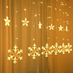 GÜN IŞIĞI - KAR TANE 3MT - FİŞLİ EKLEMELİ - FONKSİYONLU LUX SARKIT PERDE LED - DEKOR LAMBA (5224)