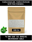 BENTONİT KİLİ YAĞLI SAÇLAR VE YAĞLI CİLTLER İÇİN TOZ FORMDA SAF VE DOĞAL BENTONİT KİLİ 100 GR.