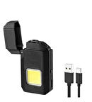 Projektör El Feneri ve Pürmüz Çakmak USB Gazsız Şarjlı Çakmak 600 Lümen