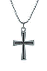 Haç Örme Zincir Kolye - Gümüş Kaplama - Erkek Kadın Kolye - No:1574