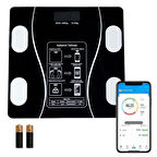 Dijital Baskül Yağ Ölçer Fonksiyonlu Akıllı Baskül Bluetooth Bağlantılı Tartı (5332)