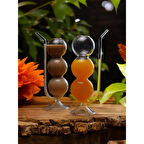 Pipetli Boğumlu Cam Bardak 