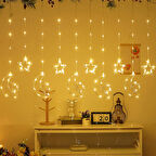 Led Işık - Ay Yıldız Perde  10 Saçaklı 