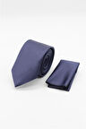 Koyu Lacivert Düz Saten Kravat