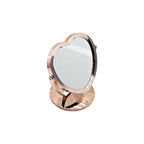 KALP MODEL 7 İNÇ= ÇAP:17.5CM MAKYAJ AYNASI ÇİFT TARAFLI BRONZ - GÜMÜŞ PLS.ÇERÇEVE SABİT AYAK (5361)