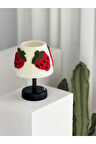 Çilek Punch Kablosuz Masa Lambası - Alt Siyah