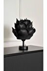Siyah Eva Gül Tasarım Kablosuz Masa Lambası - Alt Siyah