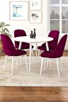 Rovena Vilza Beyaz Yuvarlak Yemek Odası Takımı 4 Sandalye