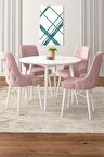 Rovena Bella Beyaz Yuvarlak Yemek Odası Takımı 4 Sandalye