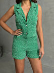 Yelekli şort takım Yeşil