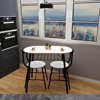 Masa Sandalye Takımı 2 kişilik Mutfak Masa Seti Beyaz 1102