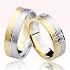 Harem Altın Sarı Beyaz Altın Alyans 1104-1