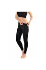 Kadın Siyah Sauna Etkili Terleten Zayıflatıcı Termal Tayt