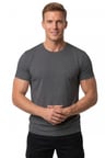 DeepSEA Erkek Antrasit Slim Fit %90 Pamuk Likralı Yumuşak Dokulu Basic Tişört 1801131