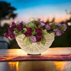 2411 Doğal Rattan El Yapımı Hediyelik Dekoratif İstiridye Model Duvar Süsü (Yapma Çiçek Hediyeli)