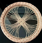 2416 Doğal Rattan El Yapımı Dekoratif Cam Tepsi