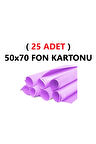 ( 25 Adet ) 50x70 Cm Lila Renkli Fon Kartonu Rulo Canlı Renk Büyük Boy Anaokulu Kreş Okul