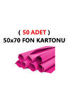 ( 50 Adet ) 50x70 Cm Fuşya Renkli Fon Kartonu Rulo Canlı Renk Büyük Boy Anaokulu Kreş Okul