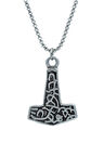 Thor Mjollnir Hammer Örme Zincir Kolye - Gümüş Kaplama - Erkek Kadın Kolye - No:1362