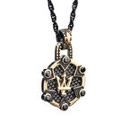 Köşeli Siyah Kral Erkek Kolye Çelik Takı