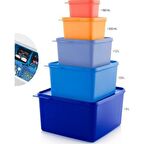 TUPPERWARE DİKDÖRTGEN SAKLAMA KABI 5 PARÇA