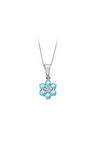 Pırlanta ve Sky Blue Topaz Taşlı Papatya Kolye 0617P0062